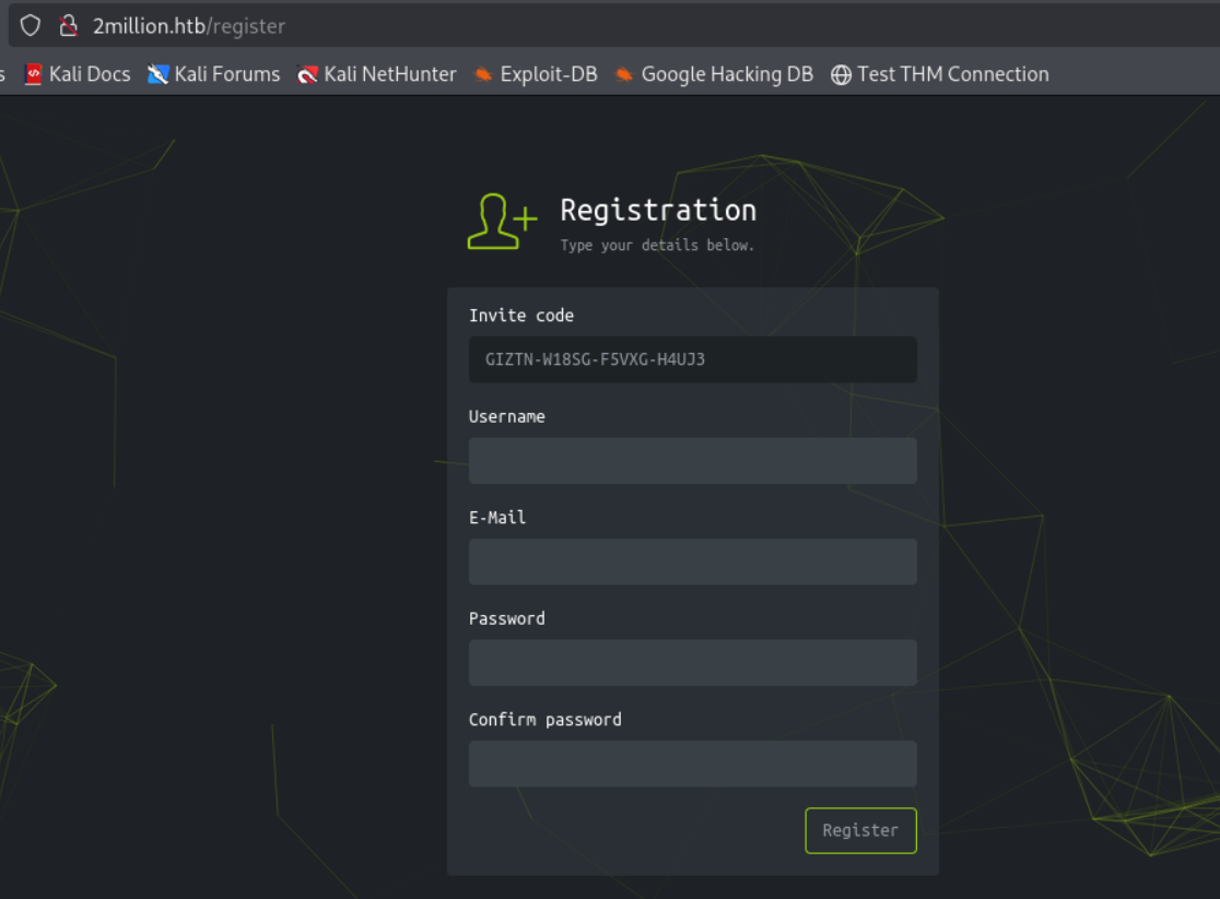 Registration Page